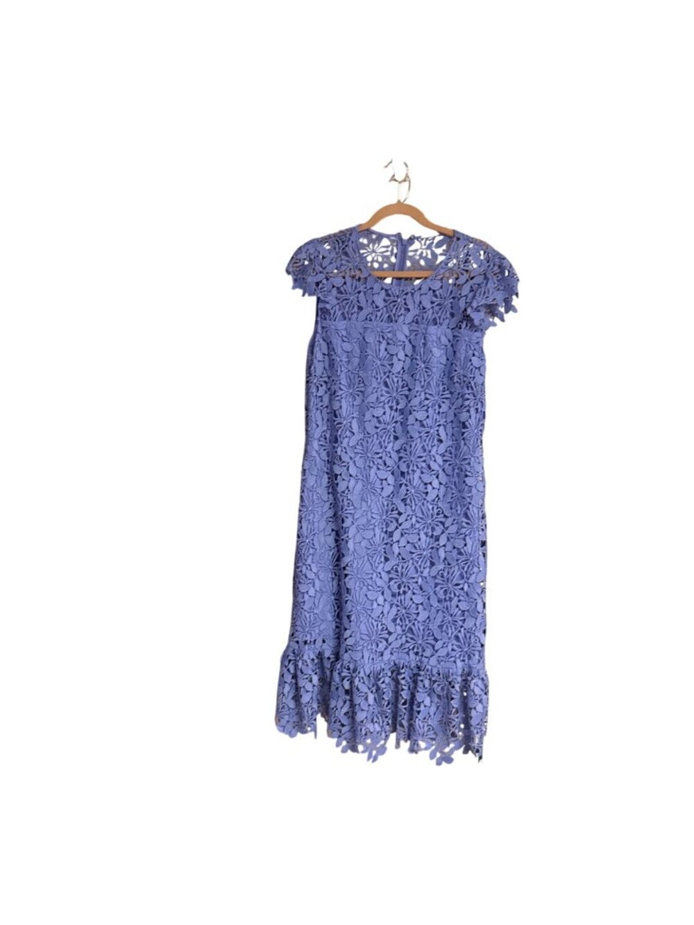 Elie Tahari Wisteria Vine Lace Midi Dress Womens Size 16 Lavender Floral Appliqu